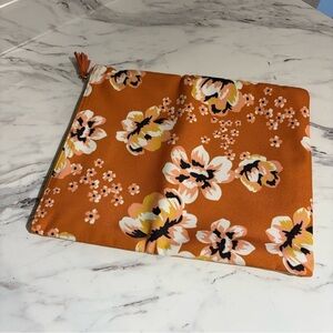 Rachel Pally Vegan Leather Reversible Fold Over Clutch Purse Zahara Orange